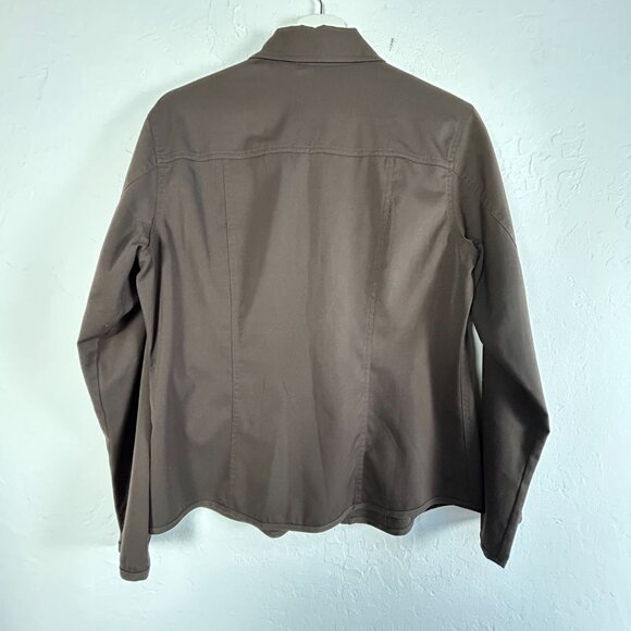 Chico's Womens Brown Button-Up Casual Jacket Size 1 Rayon Blend Lightweight - Picture 2 of 7